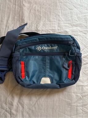 Outdoor Products Fanny Pack Waist Bag Blue Red Unisex Hiking Travel Hip Pack
